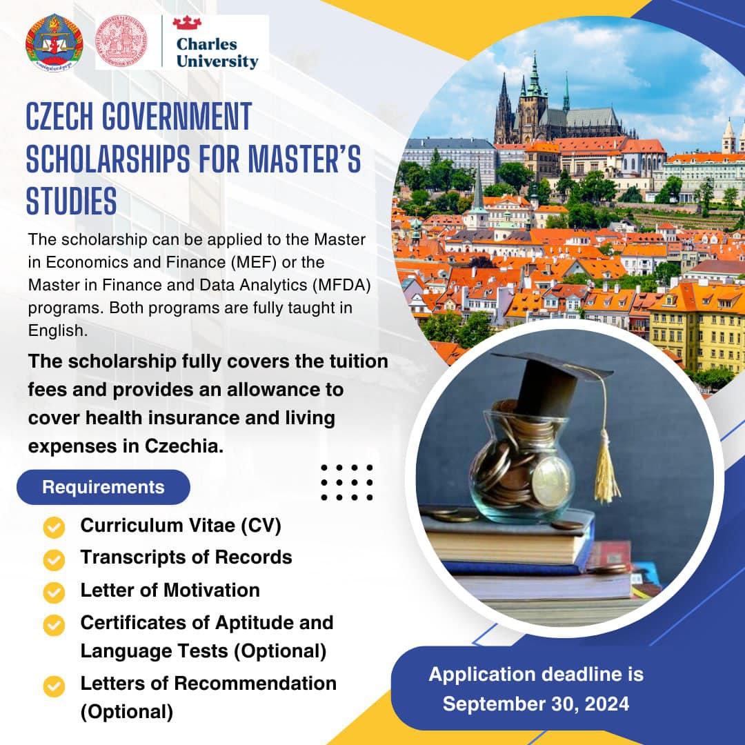 Czech Government Scholarships for Master Opportunity